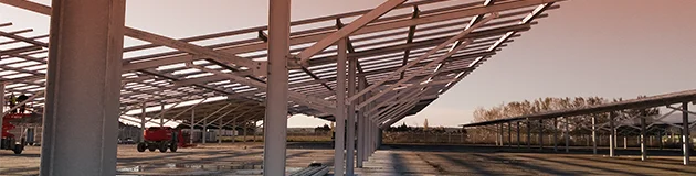 Construction of photovoltaic shelters systems