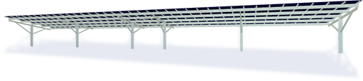 Modèle 3d d'une ombrière photovoltaïque générée avec Ombrières PV